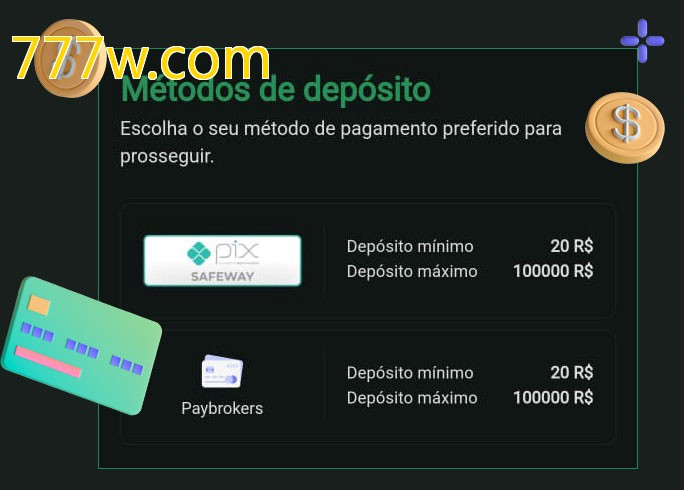 O cassino 777w.combet oferece uma grande variedade de métodos de pagamento